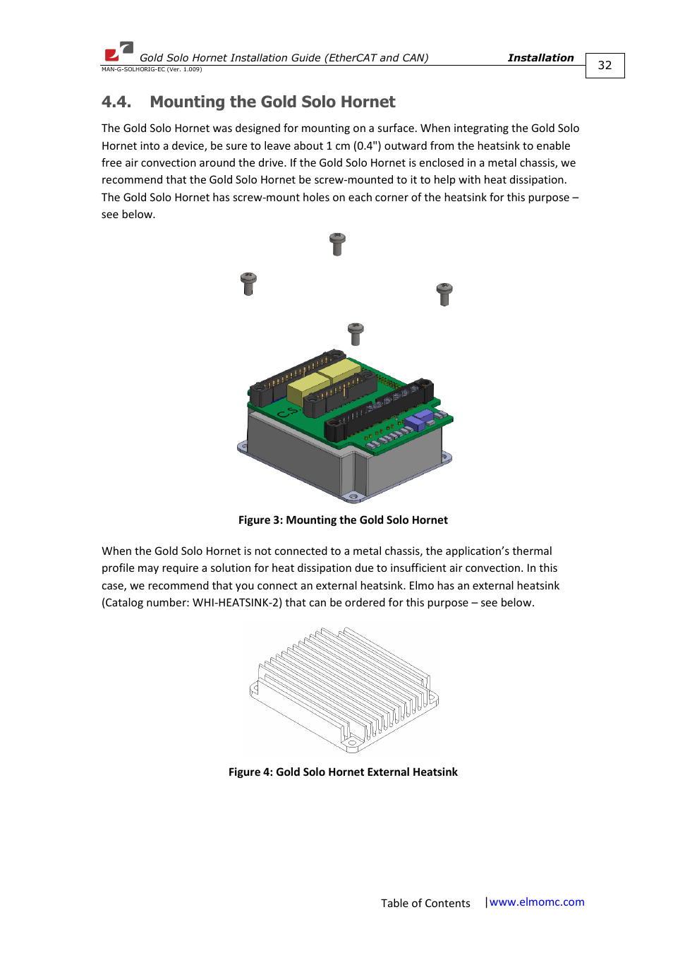 Mounting the gold solo hornet | ElmoMC ExtrIQ Gold Line Servo Drives-Gold Solo Hornet User Manual | Page 32 / 90