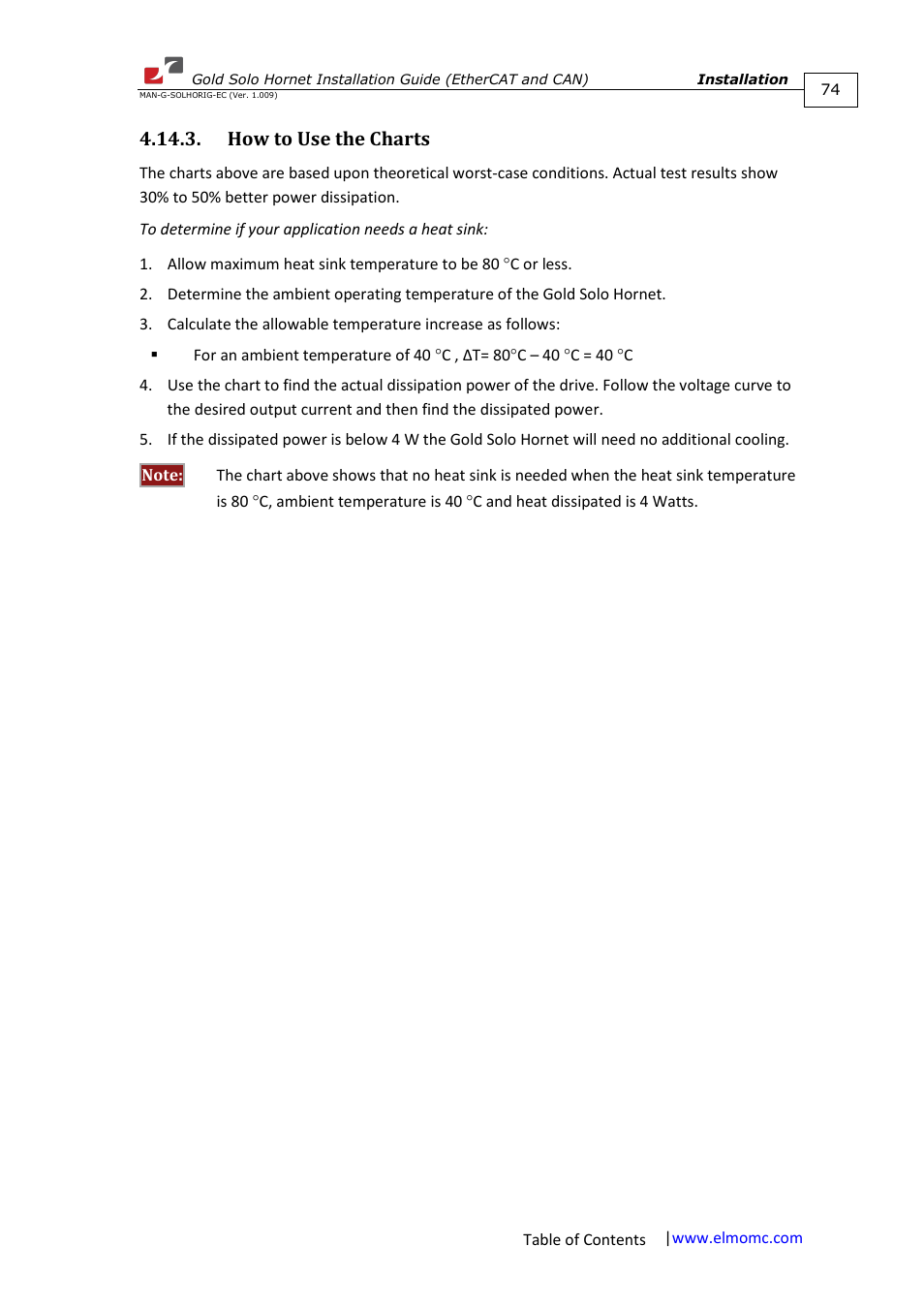 How to use the charts | ElmoMC ExtrIQ Gold Line Servo Drives-Gold Solo Hornet User Manual | Page 74 / 90