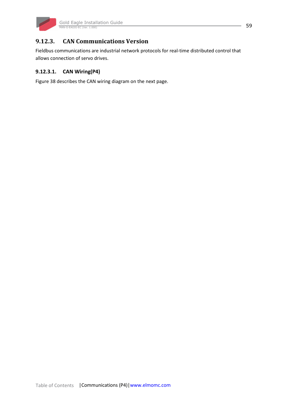 Can communications version, Can wiring(p4) | ElmoMC ExtrIQ Gold Line Servo Drives-Gold Eagle User Manual | Page 59 / 68