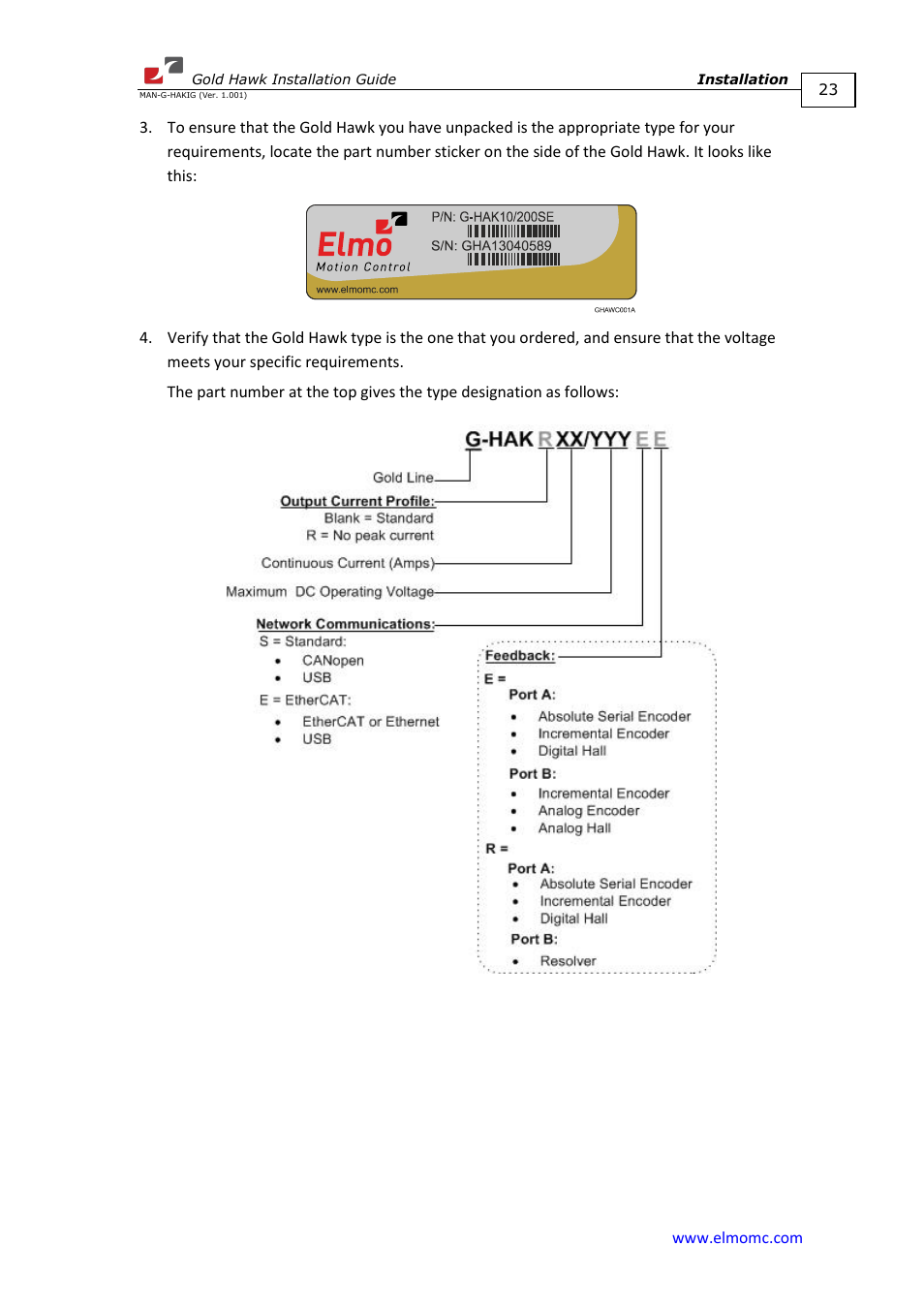 ElmoMC ExtrIQ Gold Line Servo Drives-Gold Hawk User Manual | Page 23 / 90
