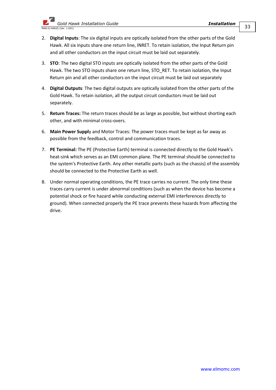 ElmoMC ExtrIQ Gold Line Servo Drives-Gold Hawk User Manual | Page 33 / 90