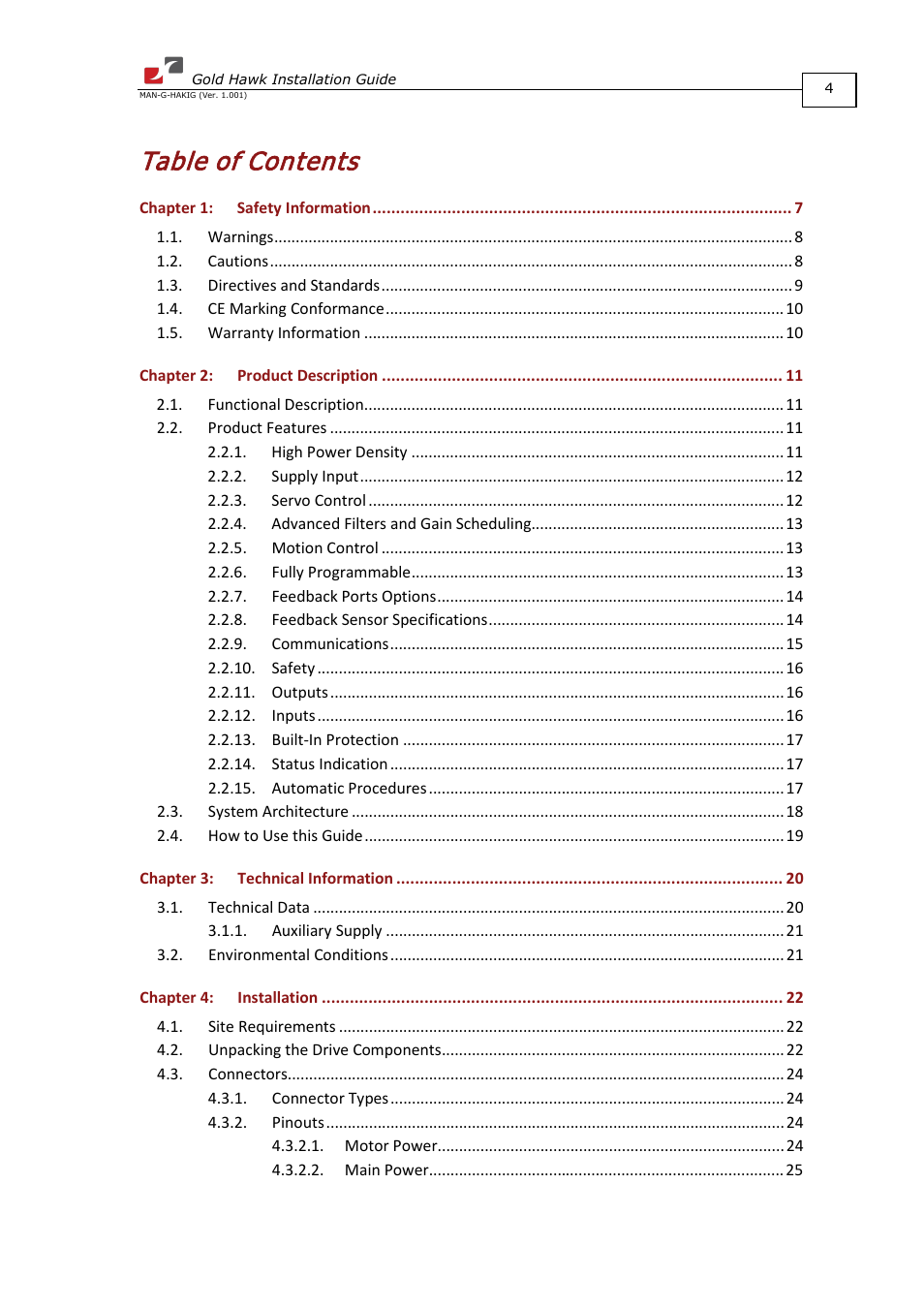 ElmoMC ExtrIQ Gold Line Servo Drives-Gold Hawk User Manual | Page 4 / 90