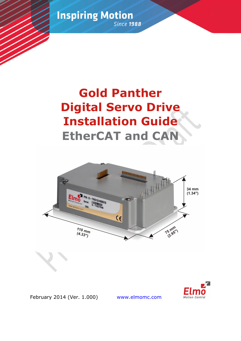 ElmoMC ExtrIQ Gold Line Servo Drives-Gold Panther User Manual | 64 pages