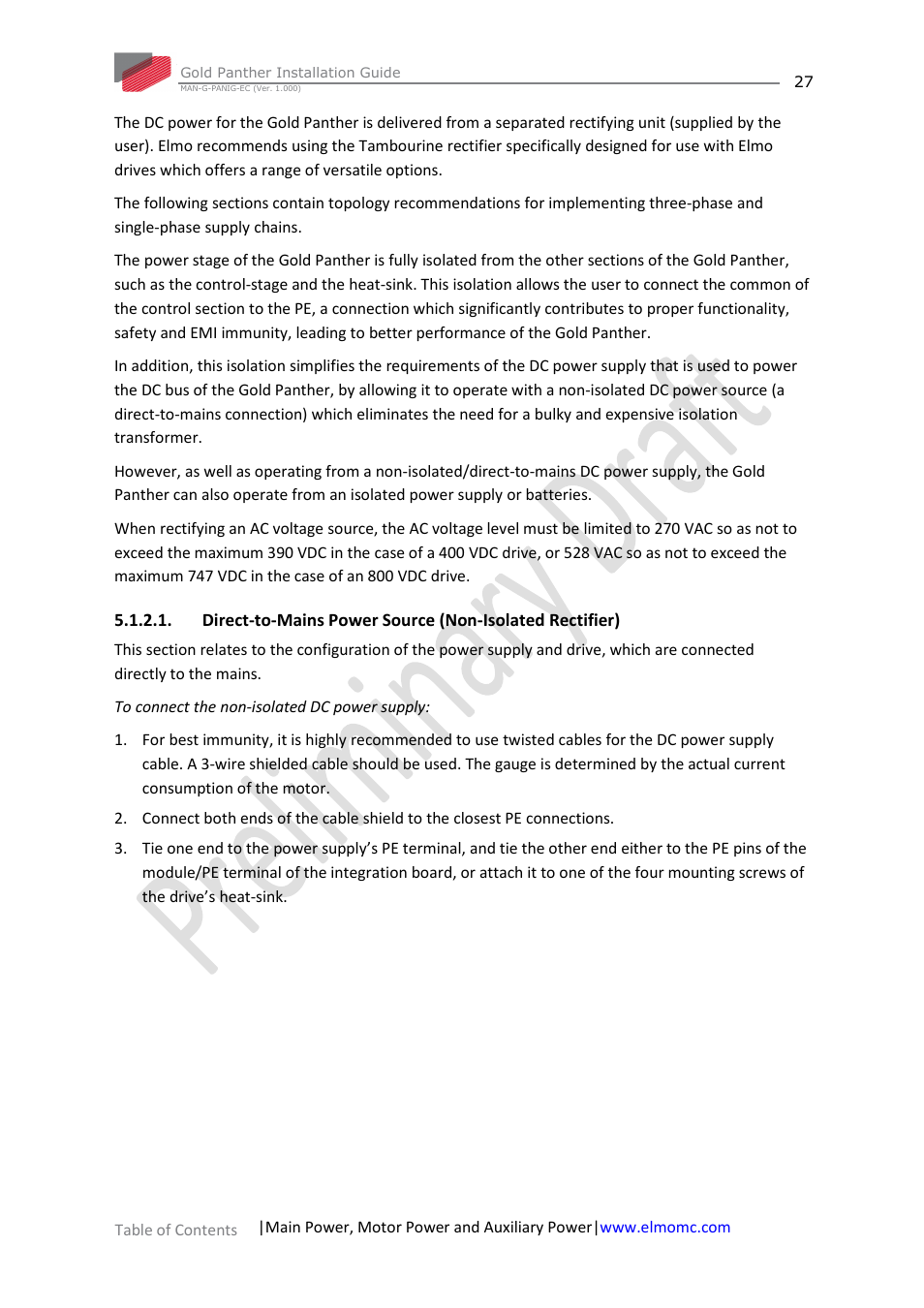 ElmoMC ExtrIQ Gold Line Servo Drives-Gold Panther User Manual | Page 27 / 64