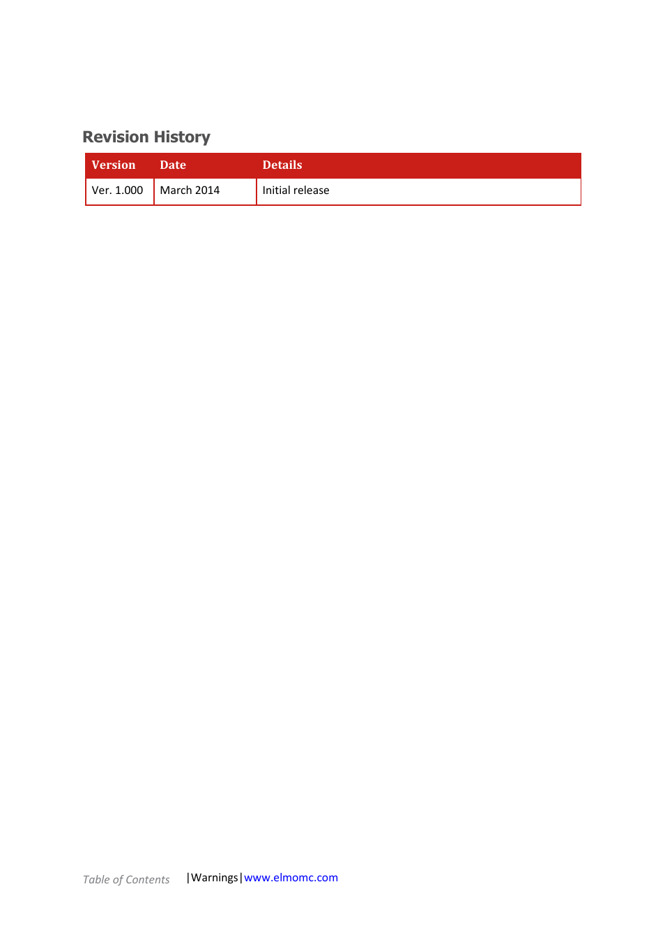 Revision history | ElmoMC ExtrIQ Gold Line Servo Drives-Gold Tiger User Manual | Page 3 / 64