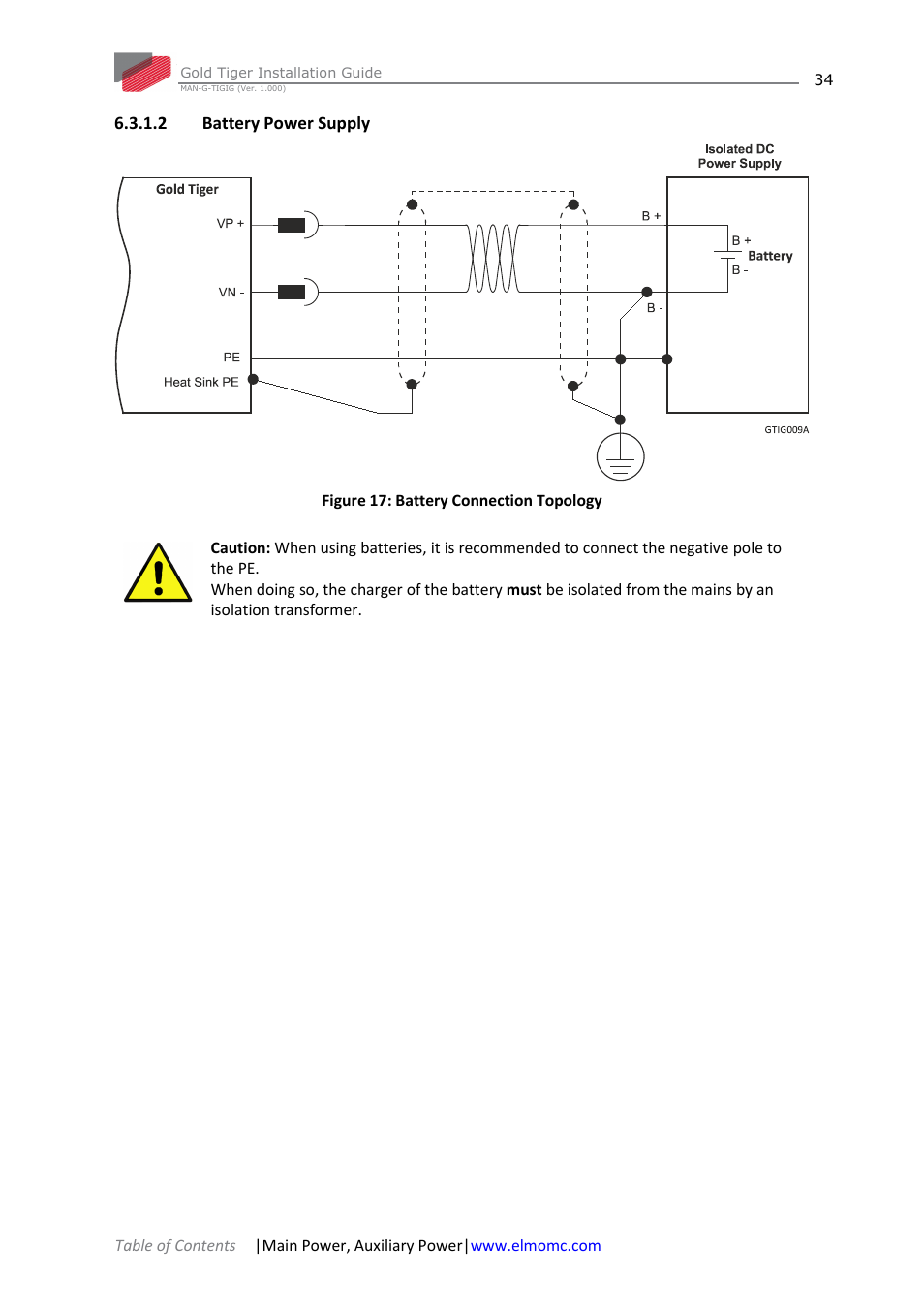 2 battery power supply | ElmoMC ExtrIQ Gold Line Servo Drives-Gold Tiger User Manual | Page 34 / 64