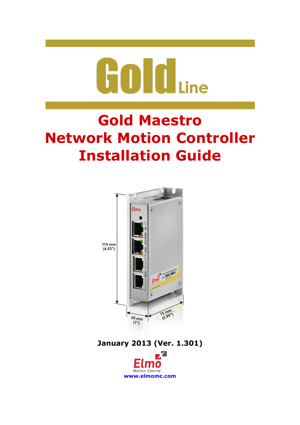 ElmoMC Multi-Axis Motion Controller-Gold Maestro User Manual | 32 pages