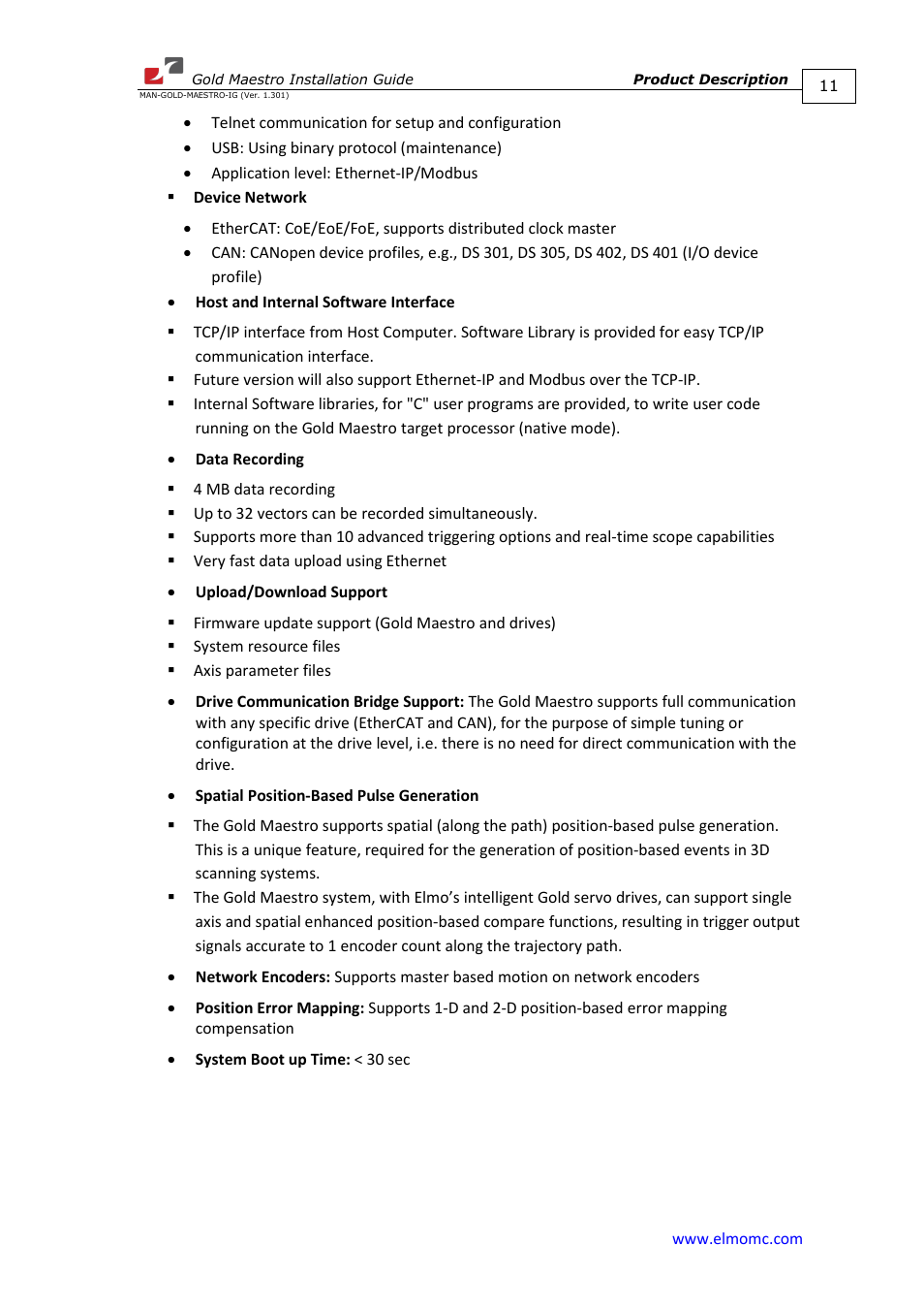 ElmoMC Multi-Axis Motion Controller-Gold Maestro User Manual | Page 11 / 32