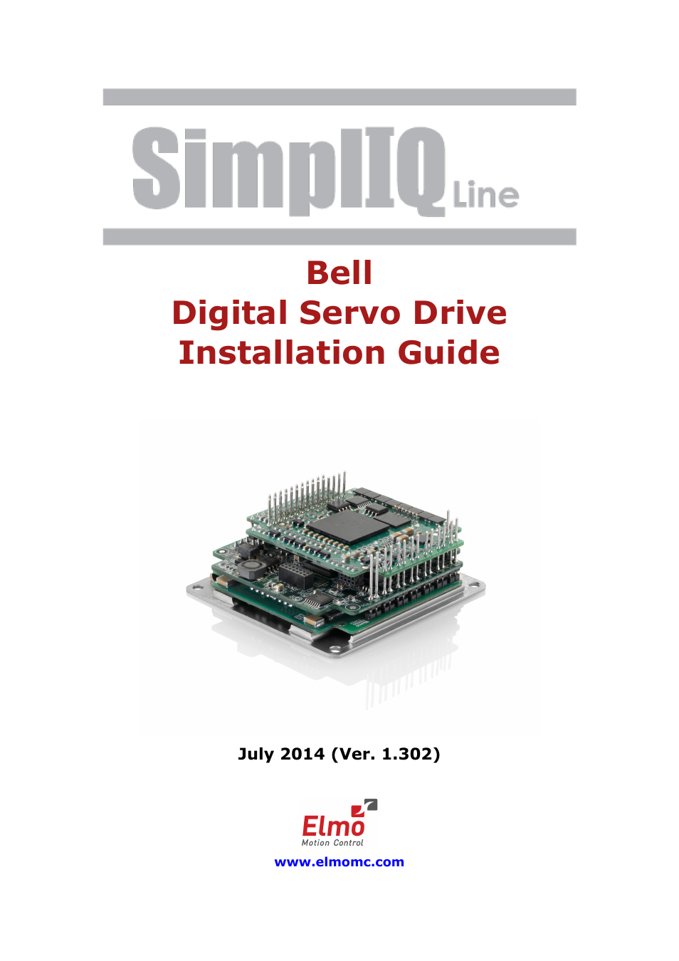 ElmoMC SimplIQ Digital Servo Drives-Bell Installation Guide User Manual | 57 pages
