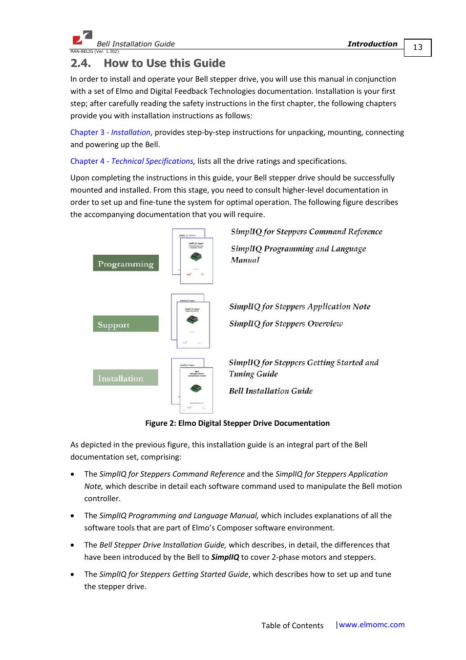 How to use this guide | ElmoMC SimplIQ Digital Servo Drives-Bell Installation Guide User Manual | Page 13 / 57