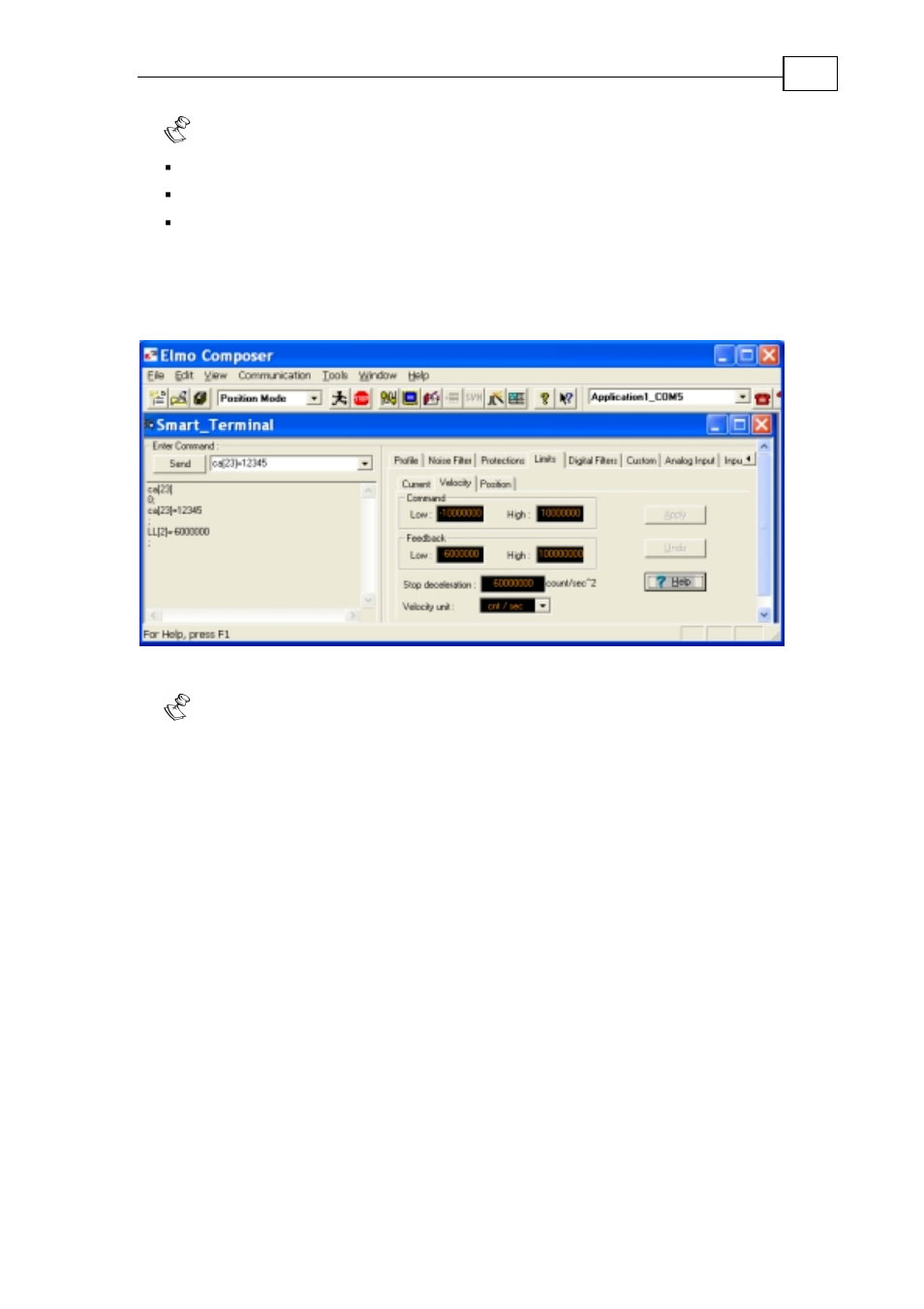 1 speed limits, 2 position limits | ElmoMC SimplIQ Digital Servo Drives-Bell Getting Started User Manual | Page 24 / 94