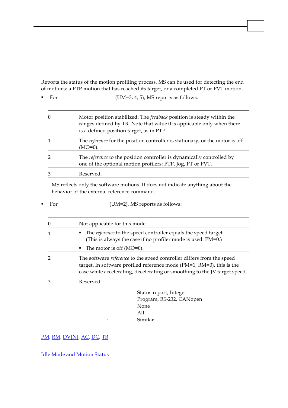Ms – motion status | ElmoMC SimplIQ Digital Servo Drives-Bell Command Reference User Manual | Page 119 / 315