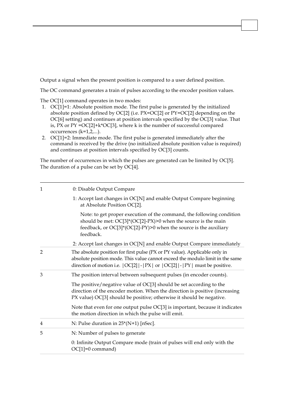 Oc[n] – output compare | ElmoMC SimplIQ Digital Servo Drives-Bell Command Reference User Manual | Page 122 / 315