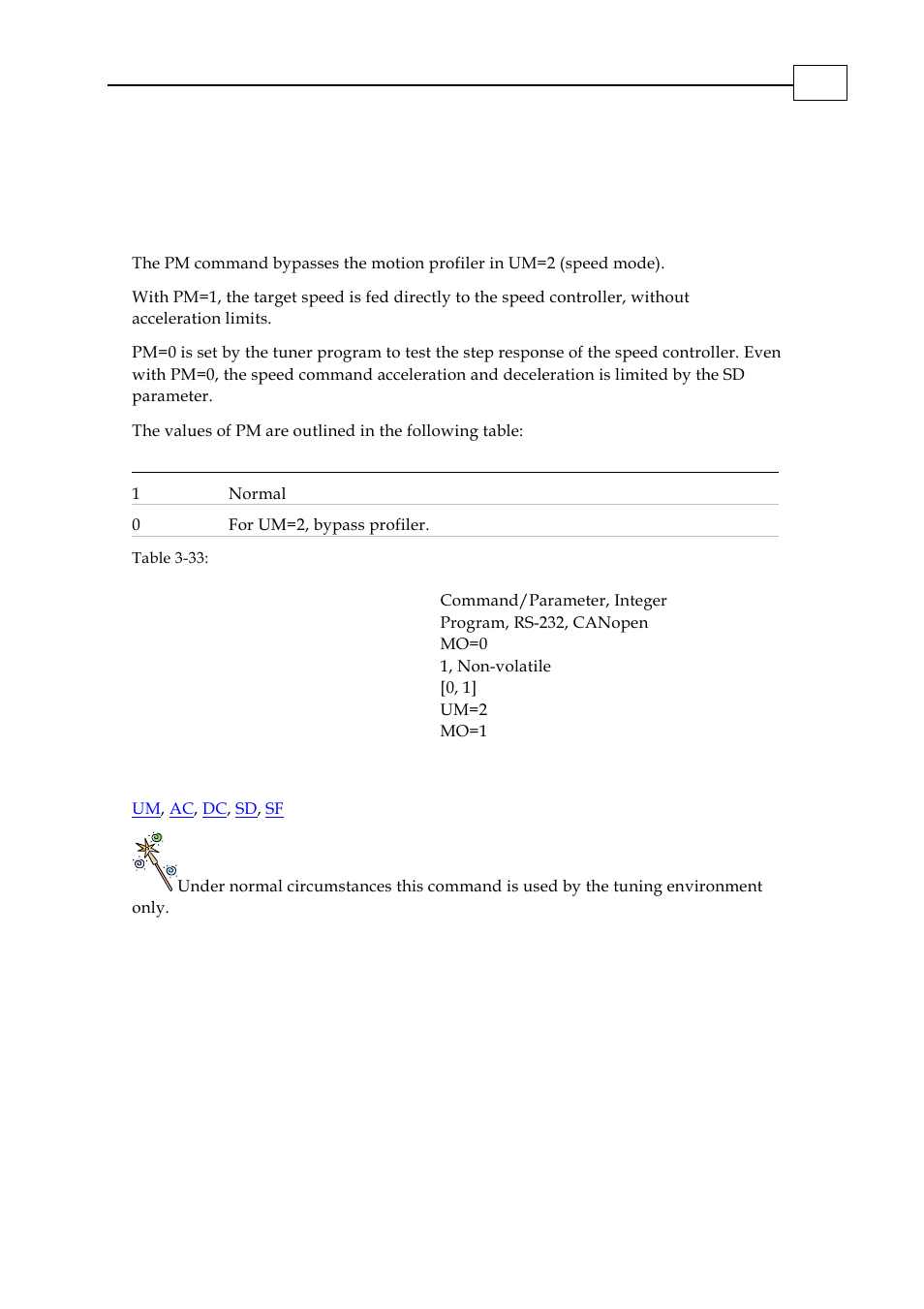 Pm - profiler mode | ElmoMC SimplIQ Digital Servo Drives-Bell Command Reference User Manual | Page 137 / 315