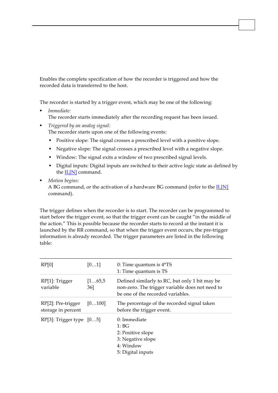 Rp[n] - recorder parameters | ElmoMC SimplIQ Digital Servo Drives-Bell Command Reference User Manual | Page 154 / 315