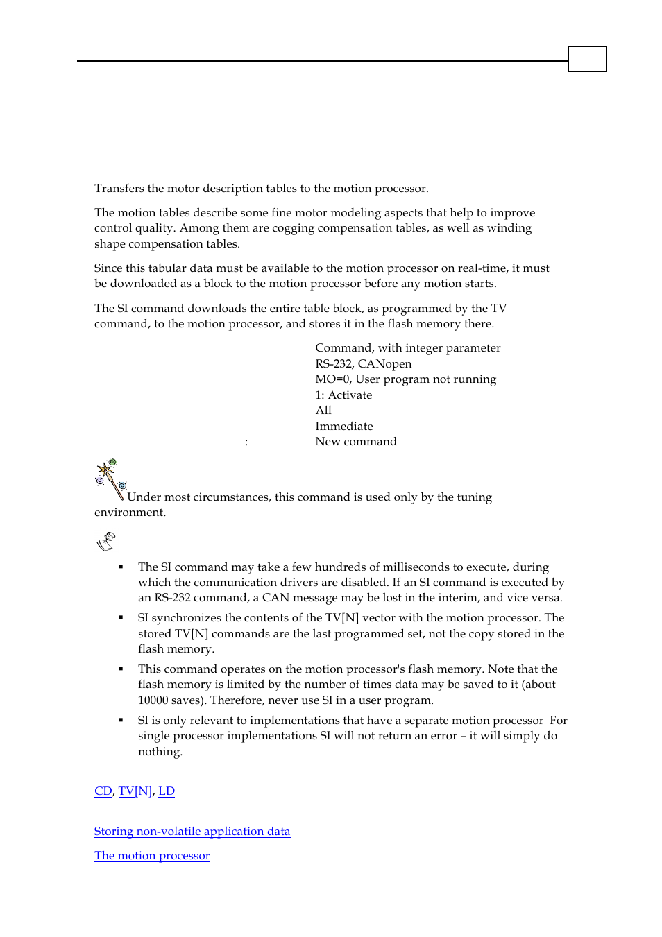 Si - synchronize motion processor tables | ElmoMC SimplIQ Digital Servo Drives-Bell Command Reference User Manual | Page 161 / 315