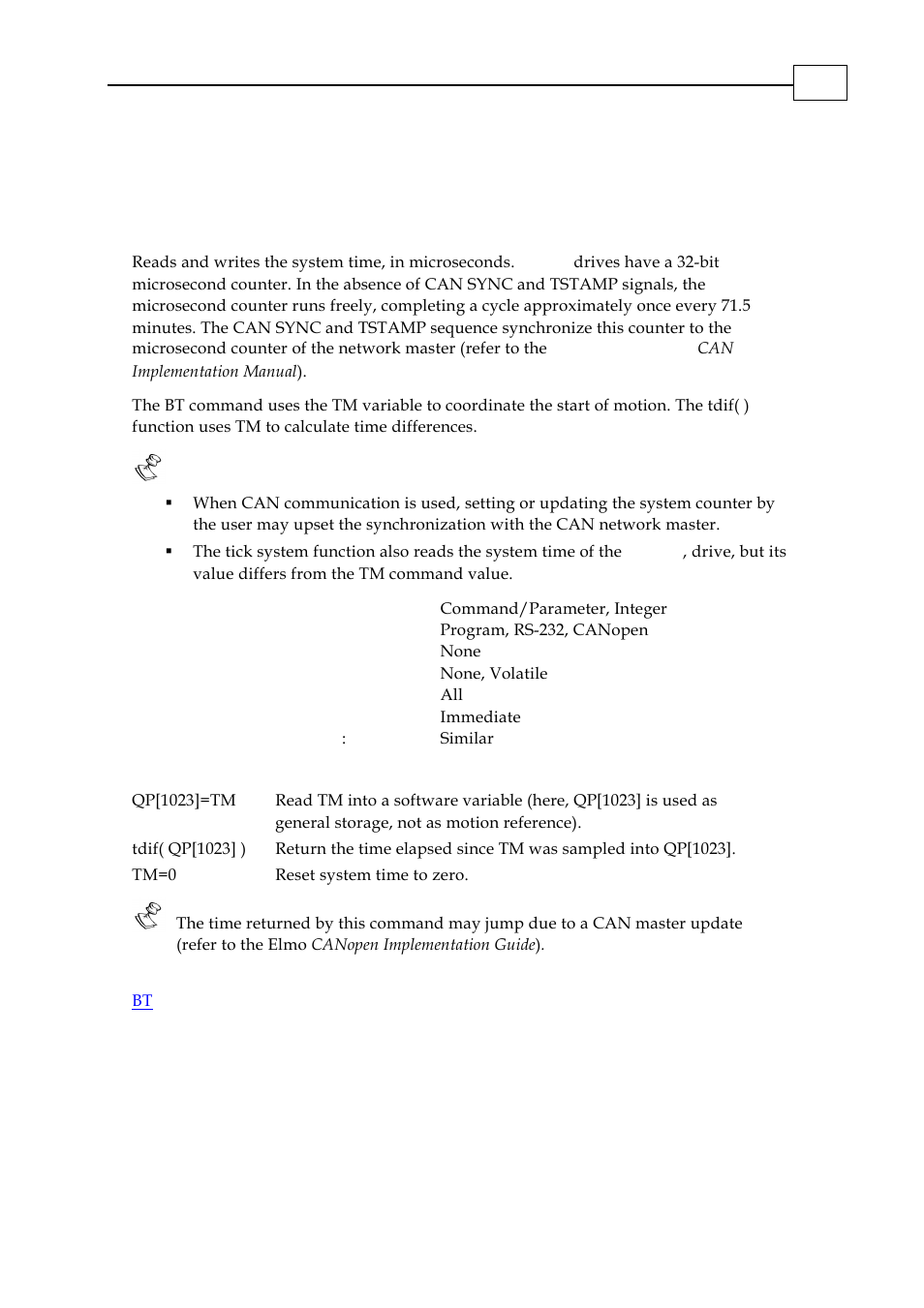 Tm - system time | ElmoMC SimplIQ Digital Servo Drives-Bell Command Reference User Manual | Page 171 / 315