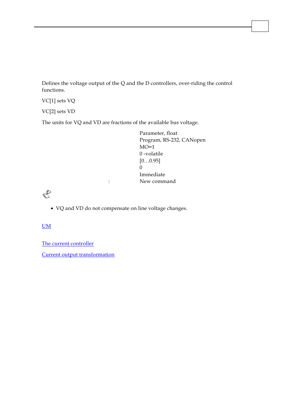 Vc[n]- voltage command | ElmoMC SimplIQ Digital Servo Drives-Bell Command Reference User Manual | Page 180 / 315