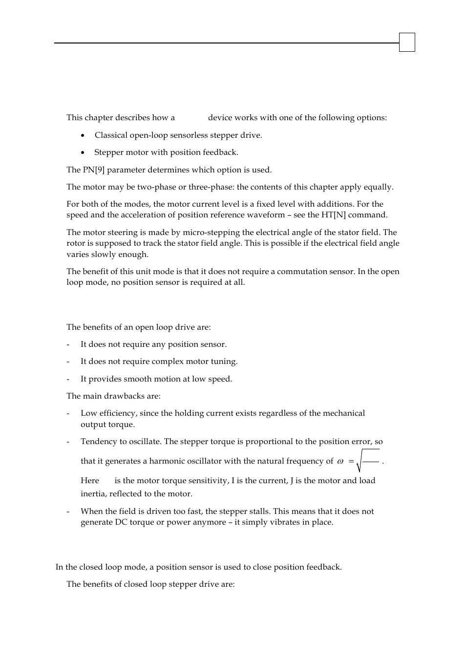 Unit mode 3: open & closed loop stepper control, Open loop drives, Closed loop drives | 1 open loop drives, 2 closed loop drives | ElmoMC SimplIQ Digital Servo Drives-Bell Command Reference User Manual | Page 215 / 315