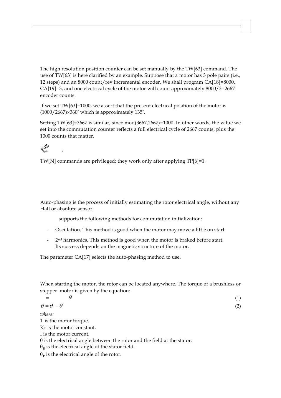 Auto-phasing and commutation search, Auto phasing by oscillation, 1 auto phasing by oscillation | ElmoMC SimplIQ Digital Servo Drives-Bell Command Reference User Manual | Page 227 / 315