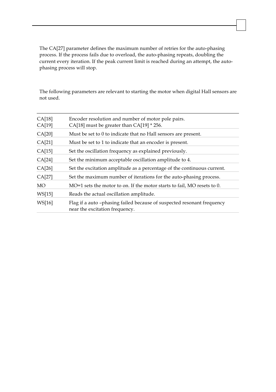 Starting the motor without digital hall sensors, 5 starting the motor without digital hall sensors | ElmoMC SimplIQ Digital Servo Drives-Bell Command Reference User Manual | Page 230 / 315