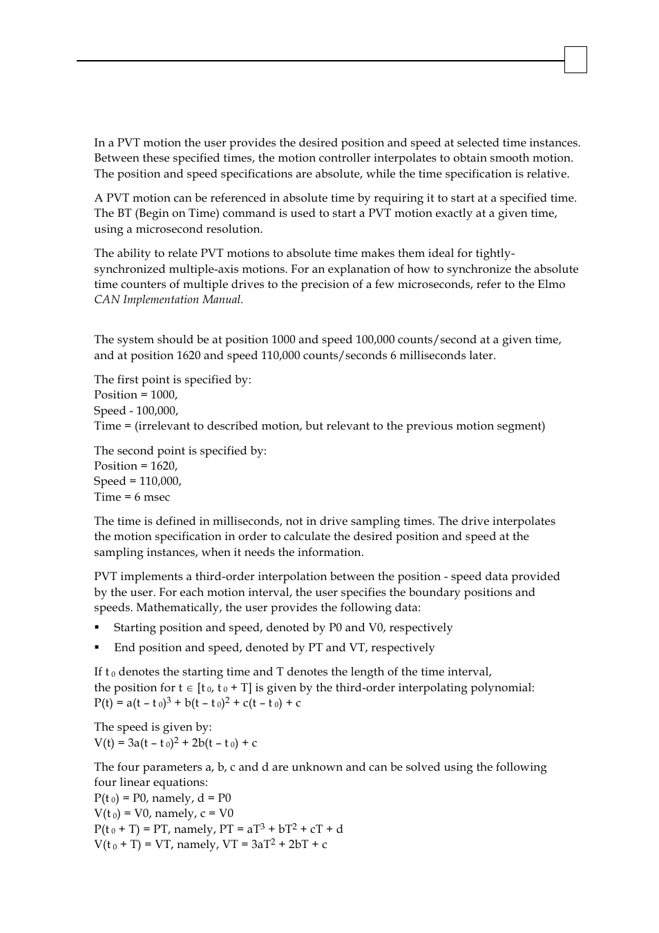 Position - velocity - time (pvt), 6 position - velocity - time (pvt) | ElmoMC SimplIQ Digital Servo Drives-Bell Command Reference User Manual | Page 246 / 315