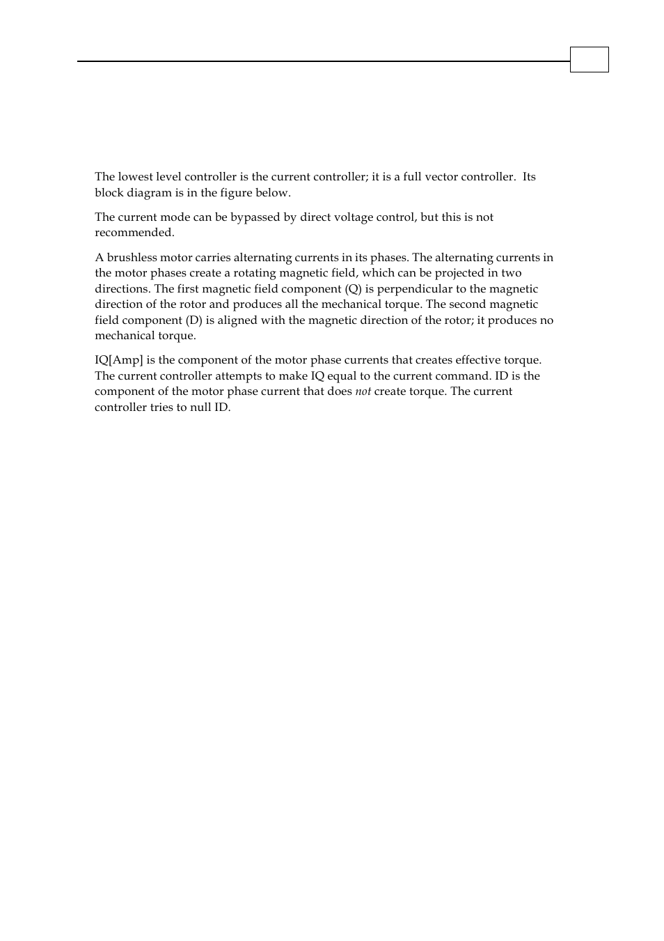 The current controller, Chapter 9: the current controller, Chapter 9:the current controller | ElmoMC SimplIQ Digital Servo Drives-Bell Command Reference User Manual | Page 297 / 315
