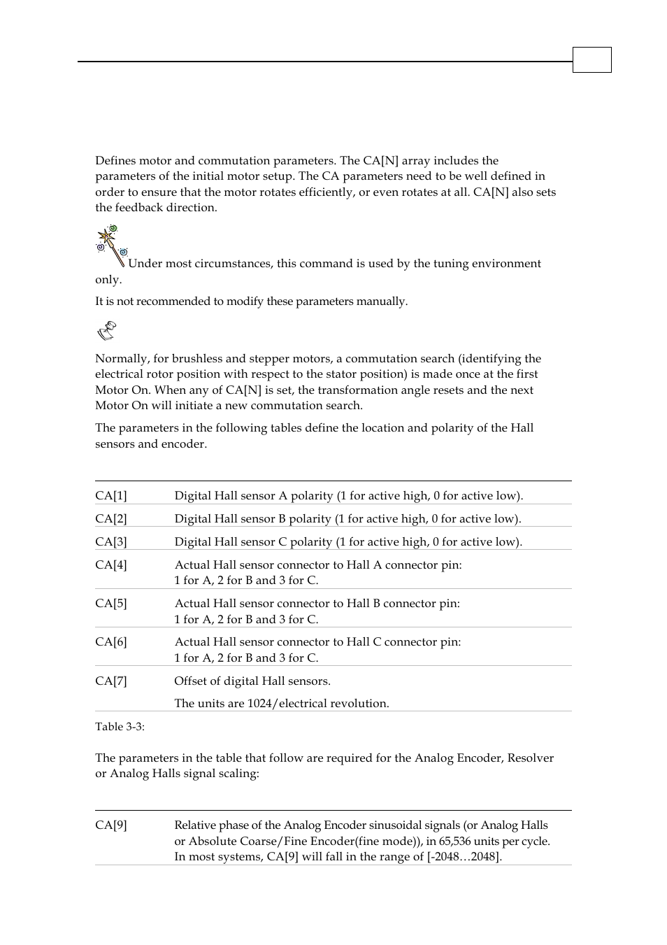 Ca[n] - commutation array | ElmoMC SimplIQ Digital Servo Drives-Bell Command Reference User Manual | Page 34 / 315