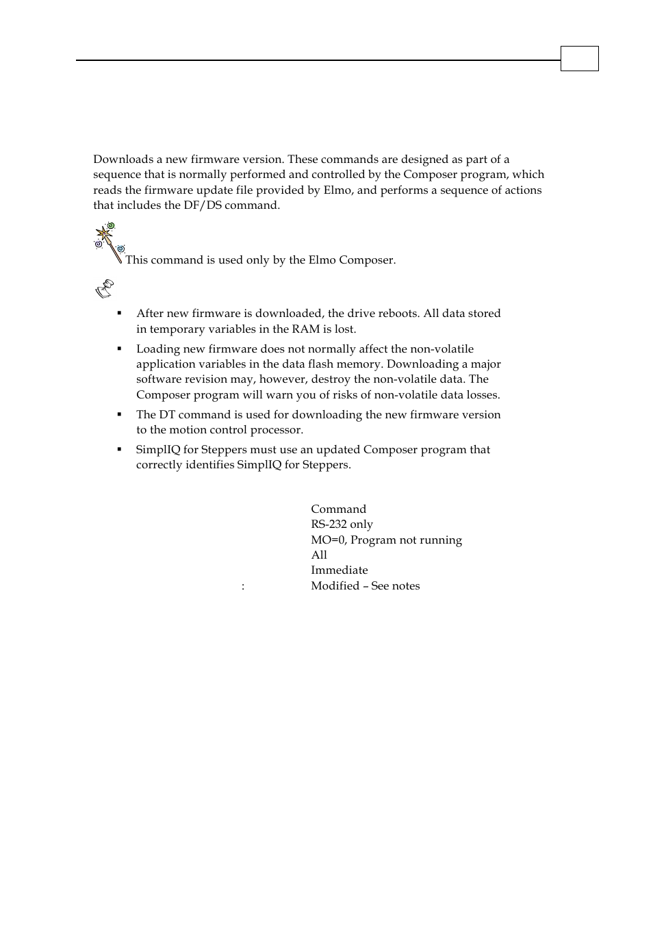Df/dt - download firmware | ElmoMC SimplIQ Digital Servo Drives-Bell Command Reference User Manual | Page 48 / 315