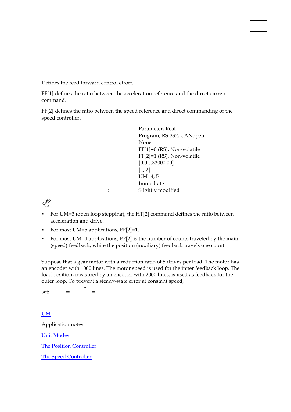 Ff[n] - feed forward | ElmoMC SimplIQ Digital Servo Drives-Bell Command Reference User Manual | Page 71 / 315