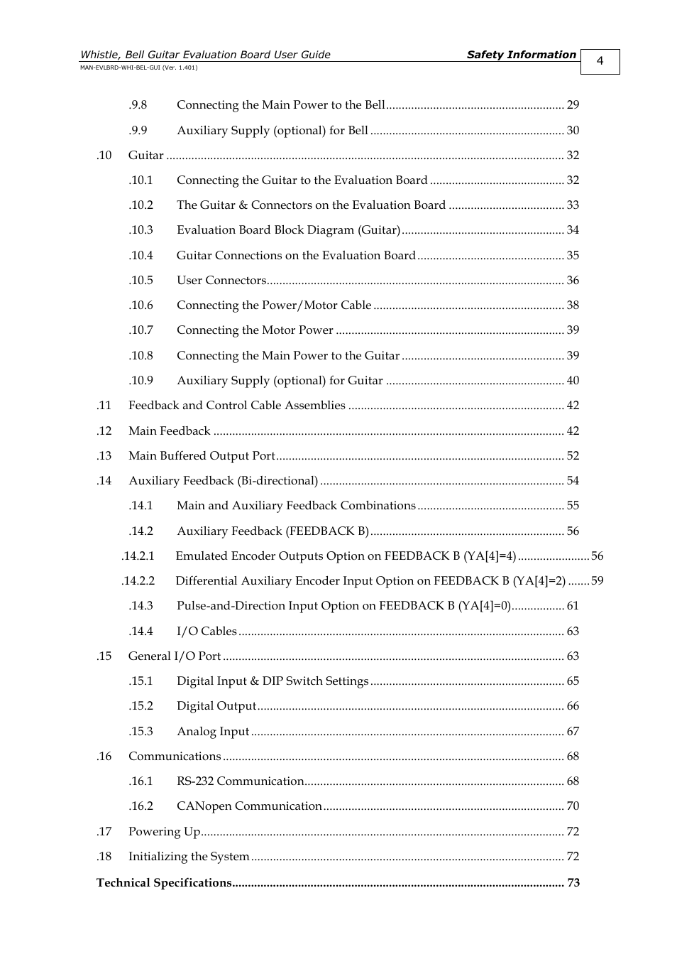 ElmoMC SimplIQ Digital Servo Drives-Guitar Evaluation Board User Guide User Manual | Page 4 / 93