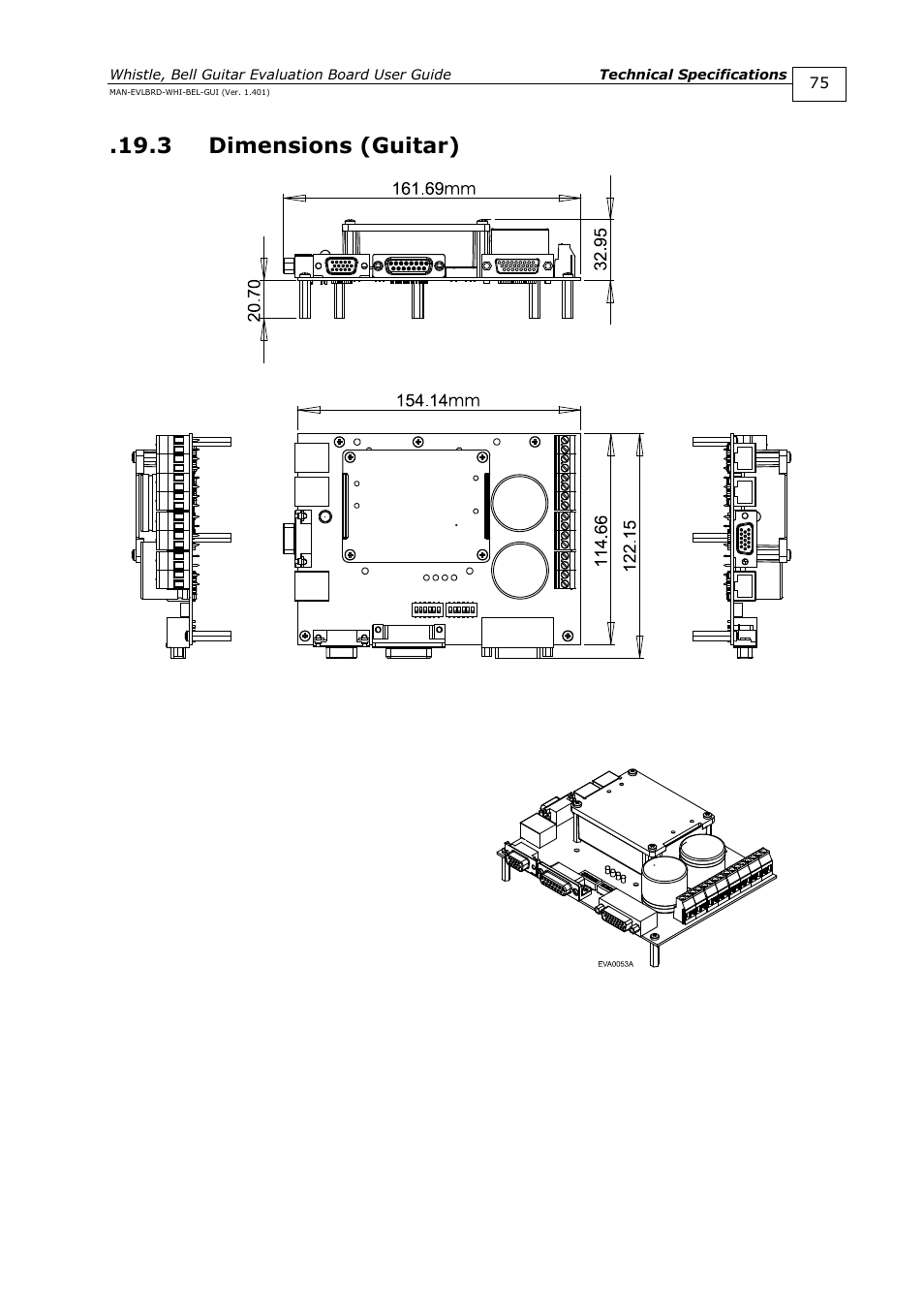 3 dimensions (guitar), Dimensions (guitar) | ElmoMC SimplIQ Digital Servo Drives-Guitar Evaluation Board User Guide User Manual | Page 75 / 93