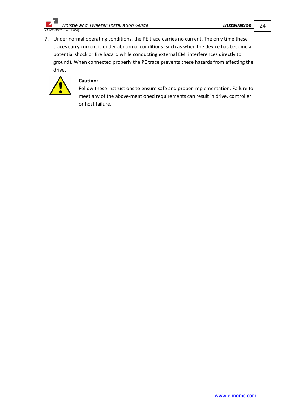 ElmoMC SimplIQ Digital Servo Drives-Whistle Installation Guide User Manual | Page 24 / 71