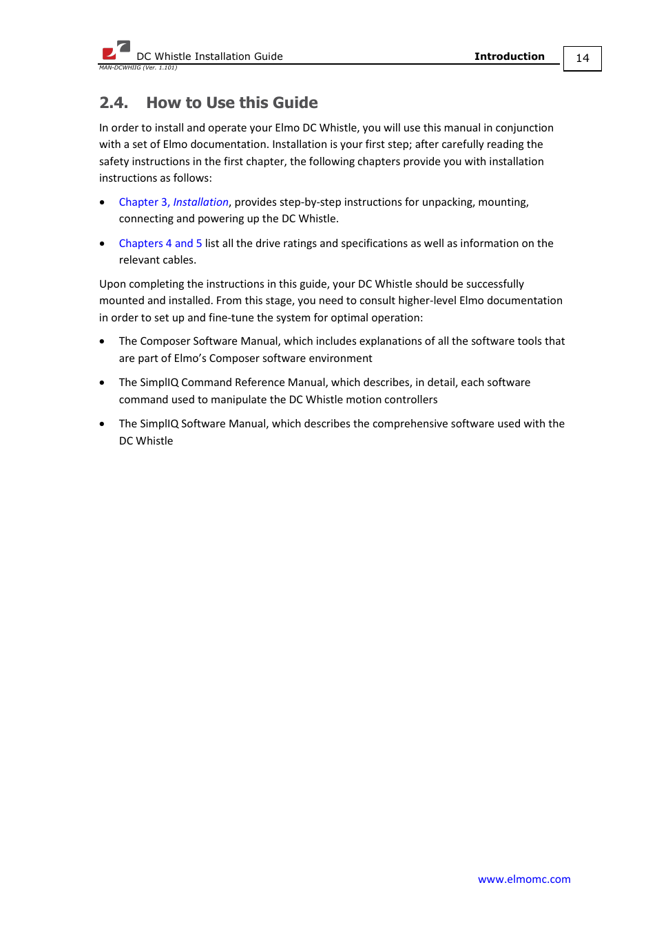 How to use this guide | ElmoMC SimplIQ Digital Servo Drives-Whistle DC Installation Guide User Manual | Page 14 / 75