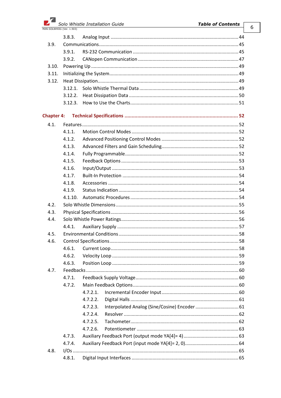 ElmoMC SimplIQ Digital Servo Drives-Whi-Solo Installation Guide User Manual | Page 6 / 69
