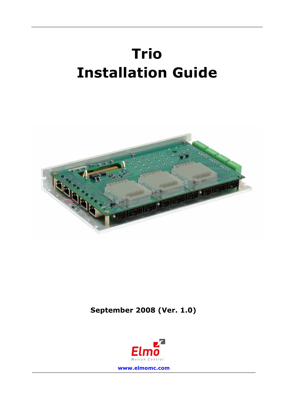 ElmoMC SimplIQ Digital Servo Drives-Whi-Trio Installation Guide User Manual | 62 pages