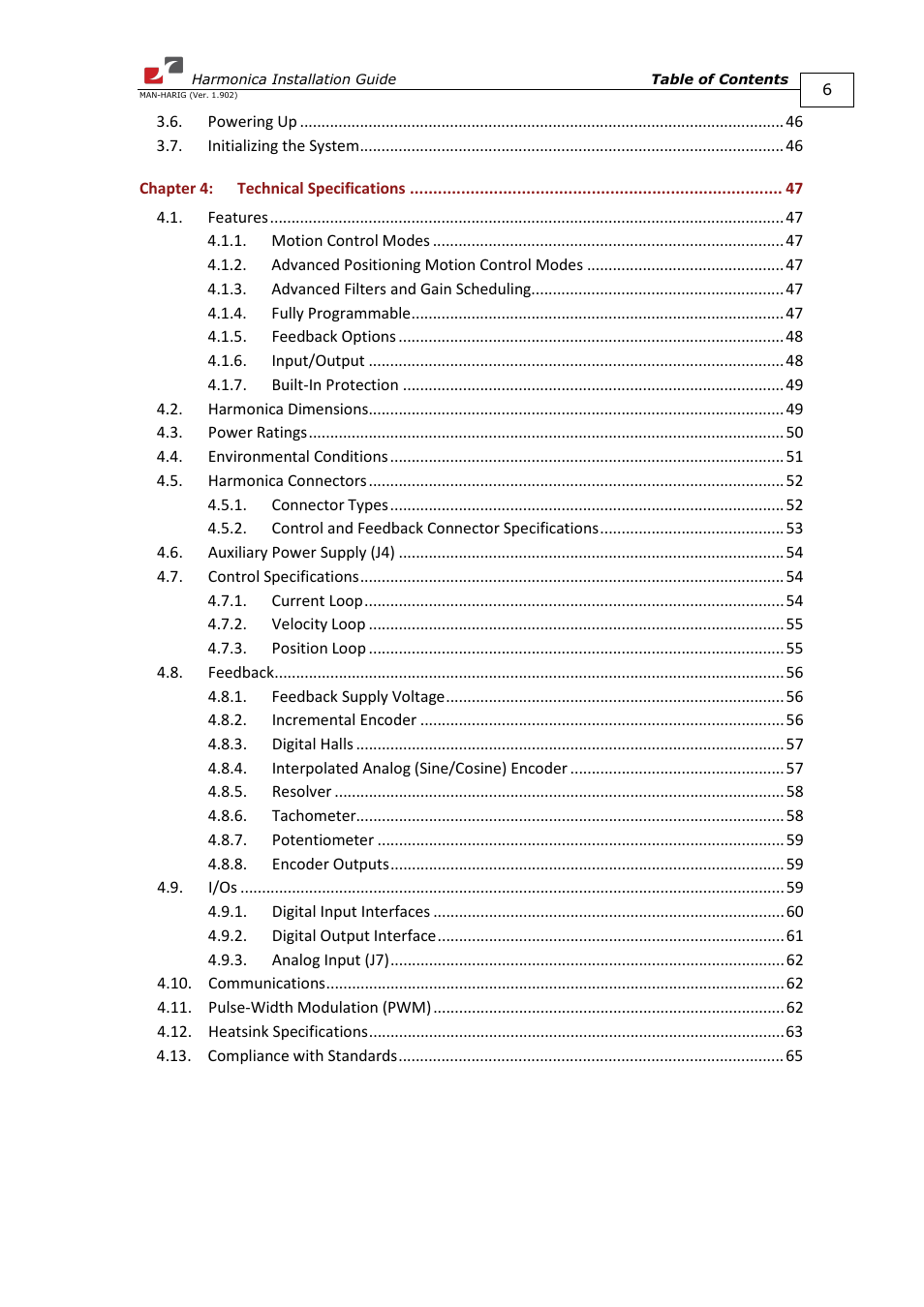 ElmoMC SimplIQ Digital Servo Drives-Harmonica Installation Guide User Manual | Page 6 / 66