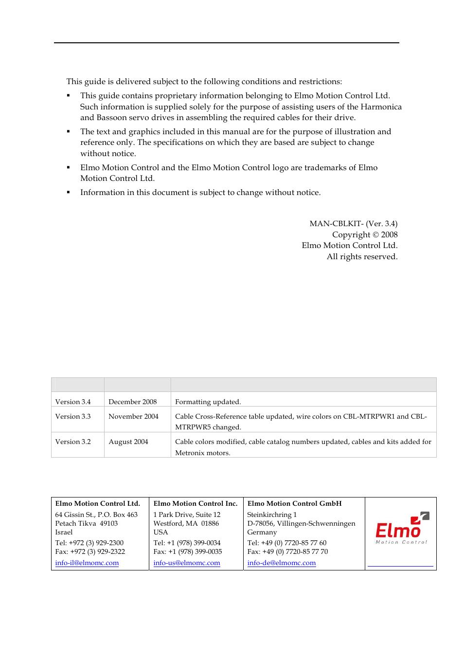 Important notice | ElmoMC AC Input Digital Servo Drives-Cornet User Manual | Page 2 / 22