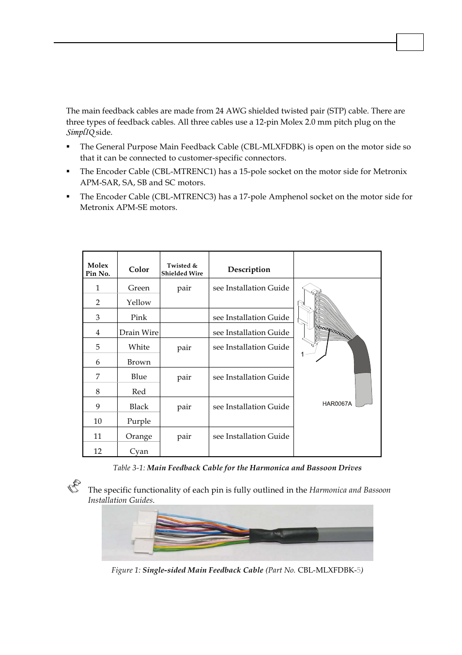 Main feedback cable, Main feedback cable -1 | ElmoMC AC Input Digital Servo Drives-Cornet User Manual | Page 8 / 22