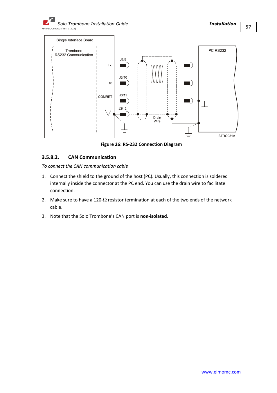 Can communication | ElmoMC SimplIQ Digital Servo Drives-Solo Trombone Installation Guide User Manual | Page 57 / 83