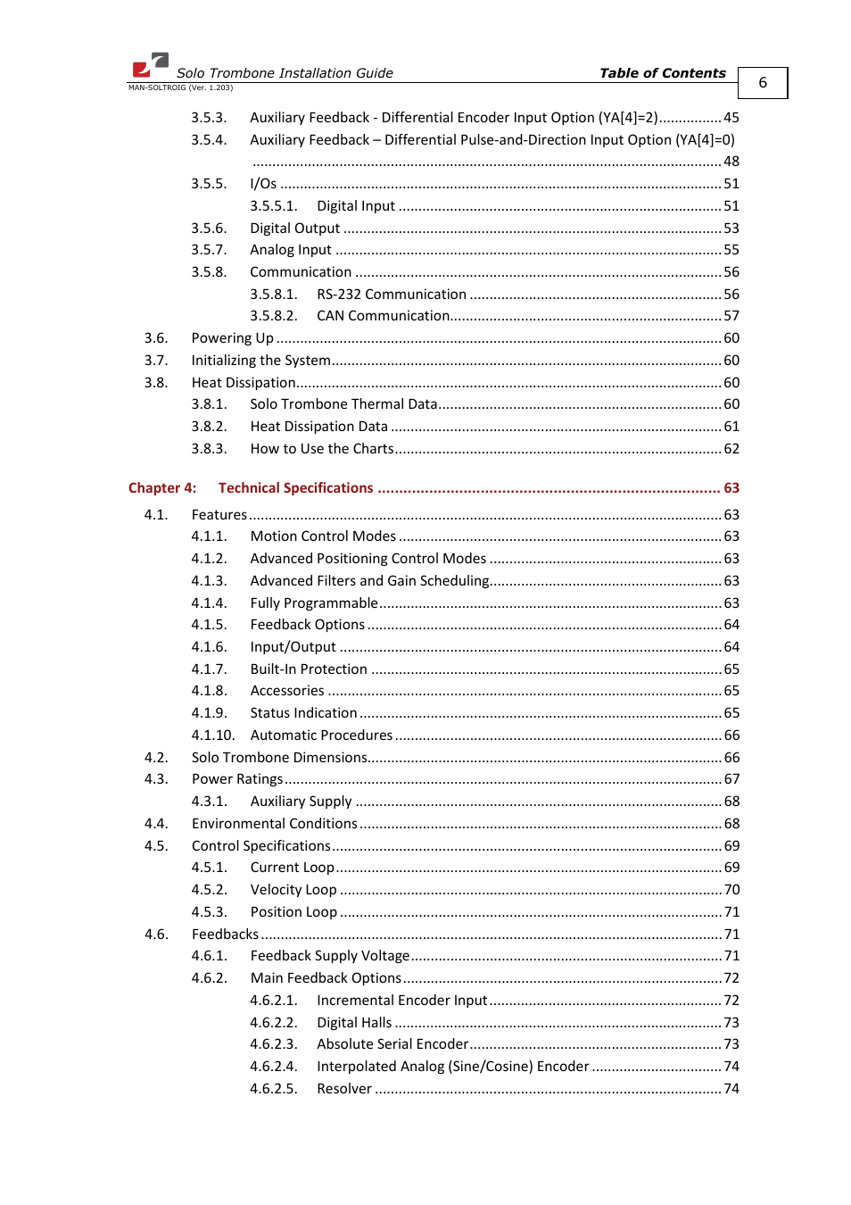ElmoMC SimplIQ Digital Servo Drives-Solo Trombone Installation Guide User Manual | Page 6 / 83
