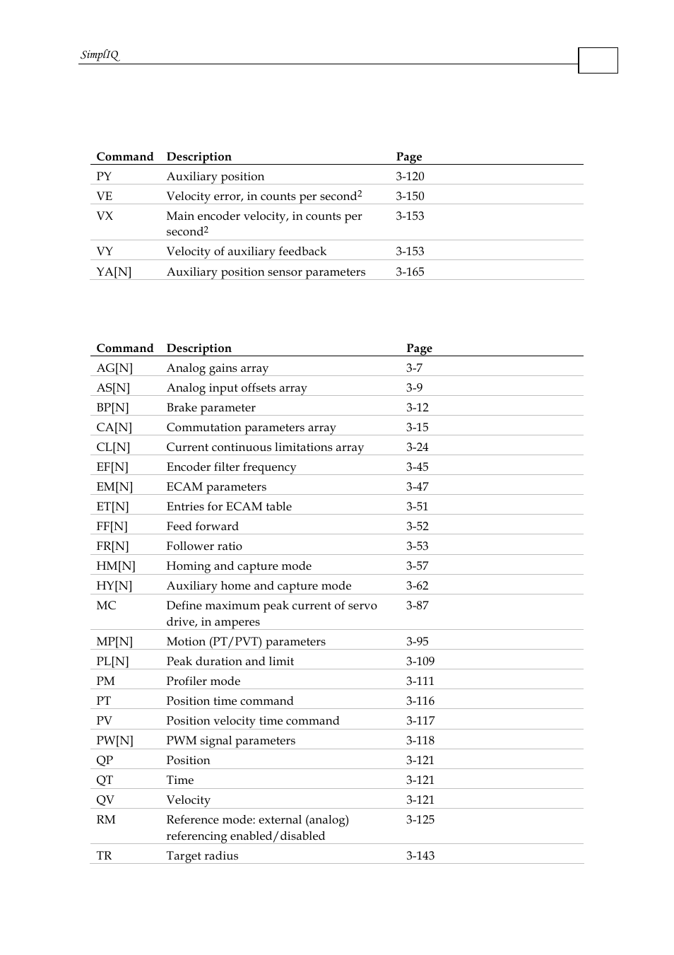 5 configuration commands | ElmoMC SimplIQ Command Reference User Manual | Page 10 / 188
