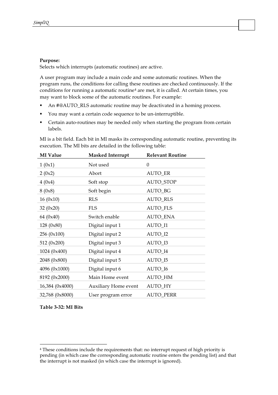 Mi - mask interrupt | ElmoMC SimplIQ Command Reference User Manual | Page 104 / 188
