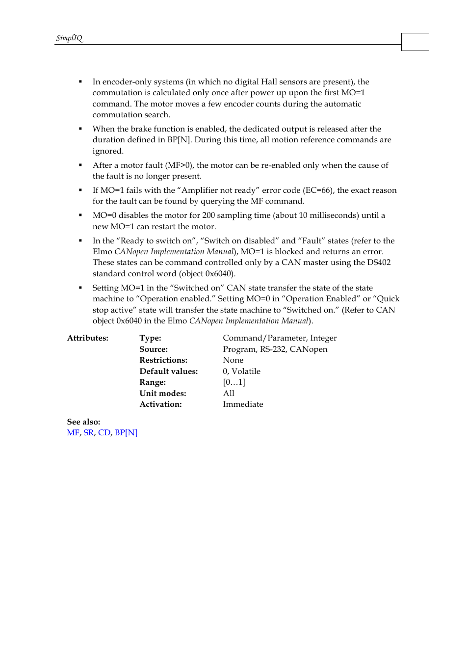 ElmoMC SimplIQ Command Reference User Manual | Page 107 / 188