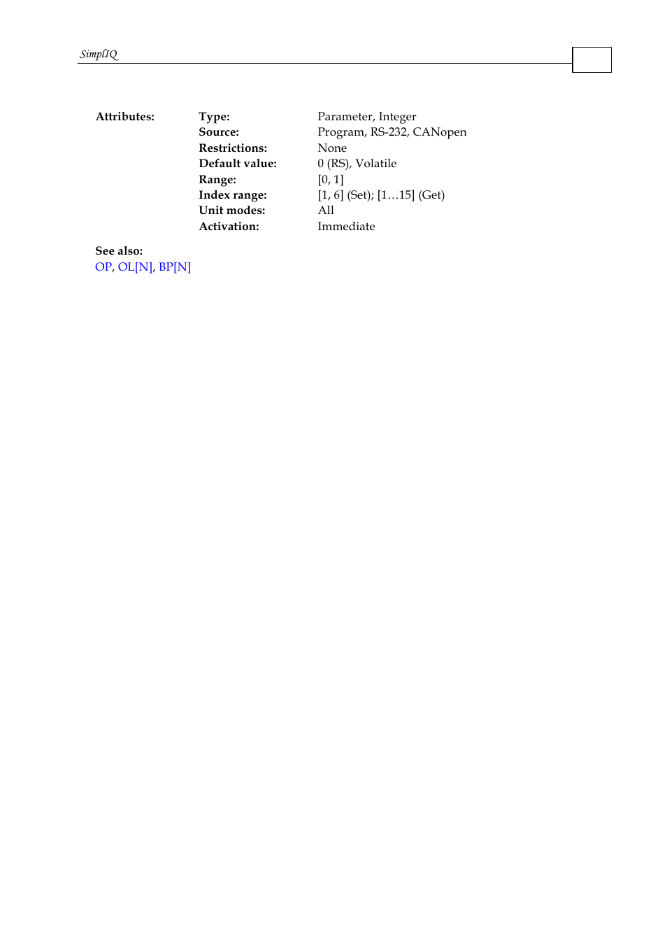 ElmoMC SimplIQ Command Reference User Manual | Page 112 / 188