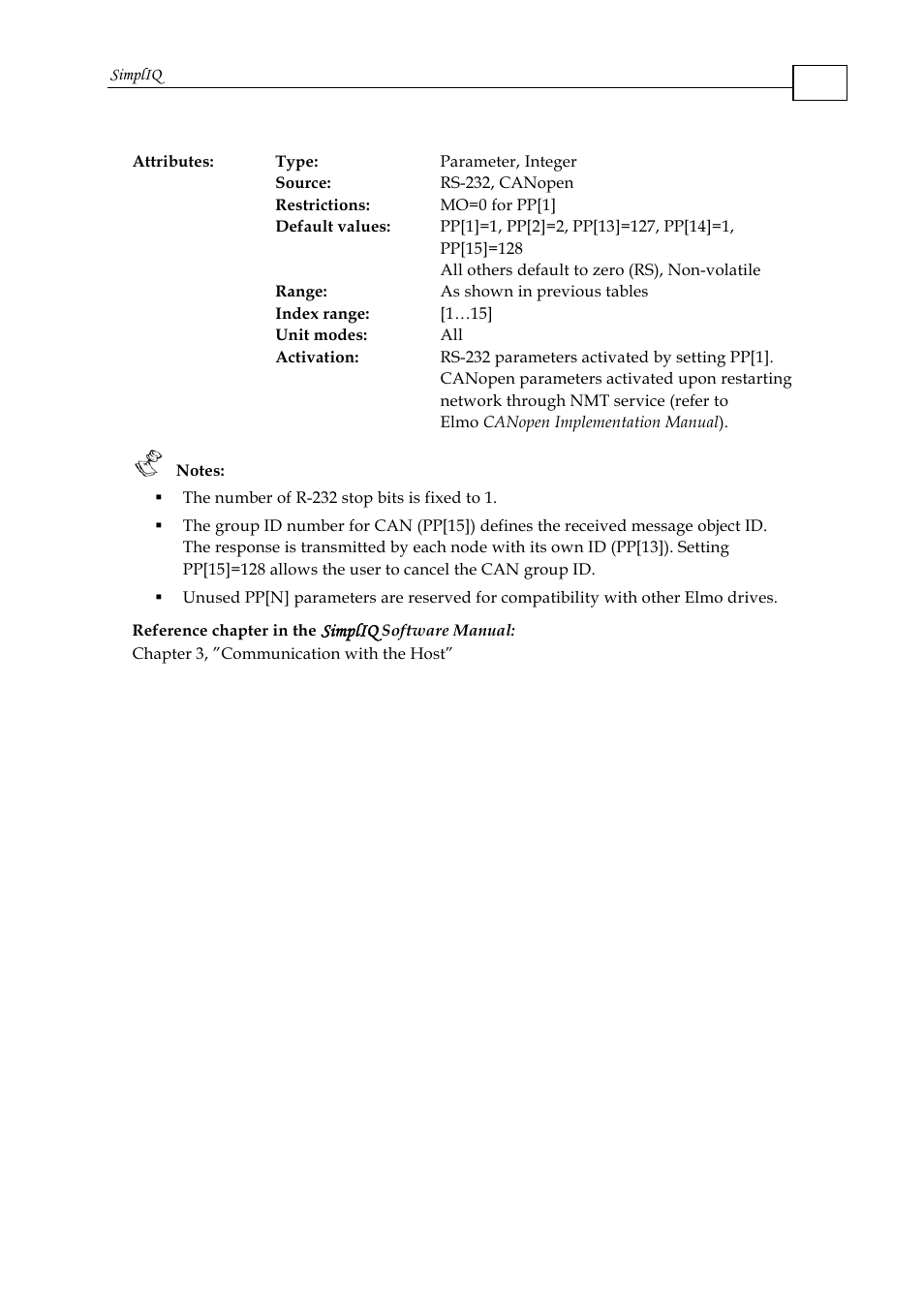 Simpliq | ElmoMC SimplIQ Command Reference User Manual | Page 126 / 188
