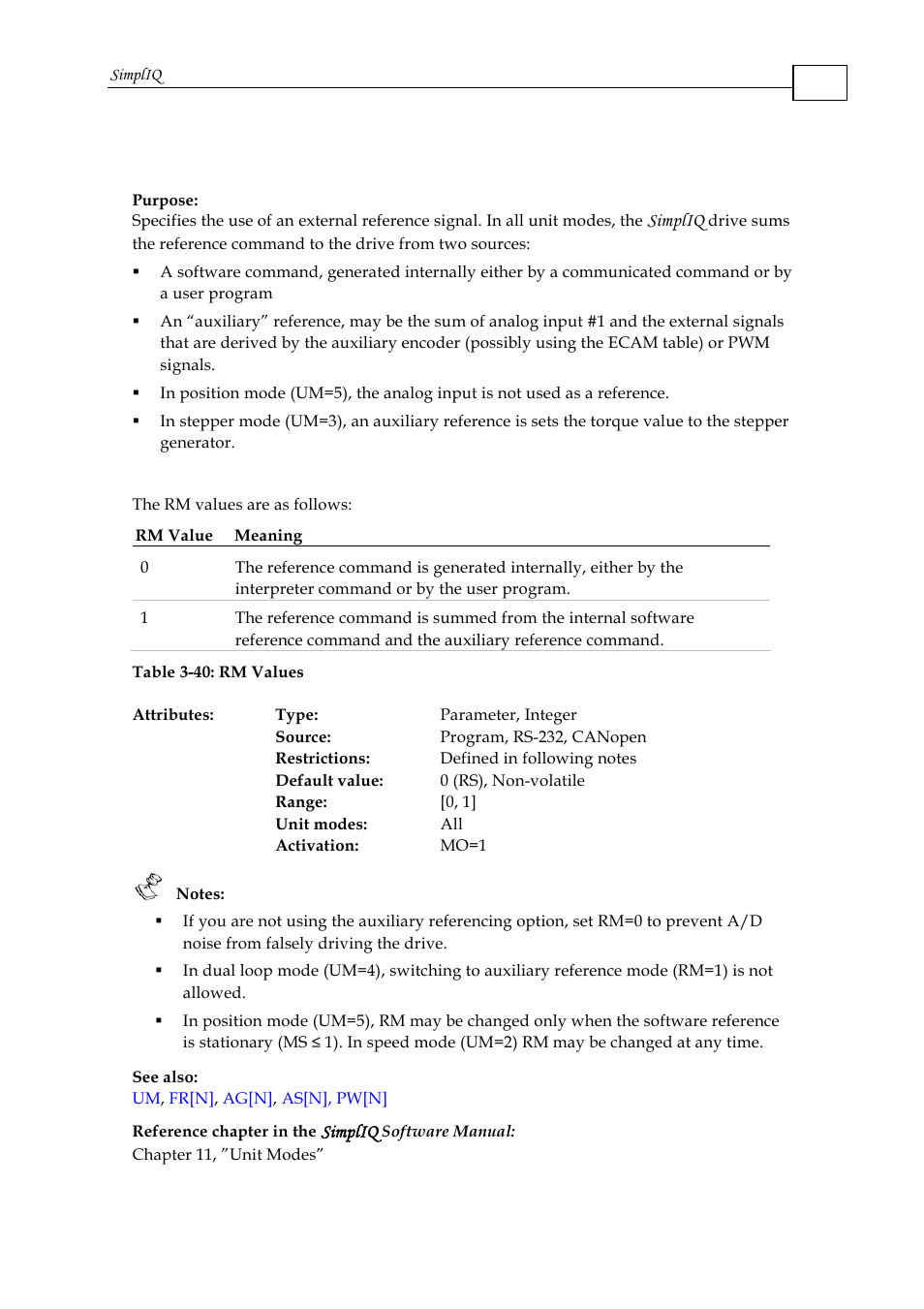Rm - reference mode | ElmoMC SimplIQ Command Reference User Manual | Page 138 / 188