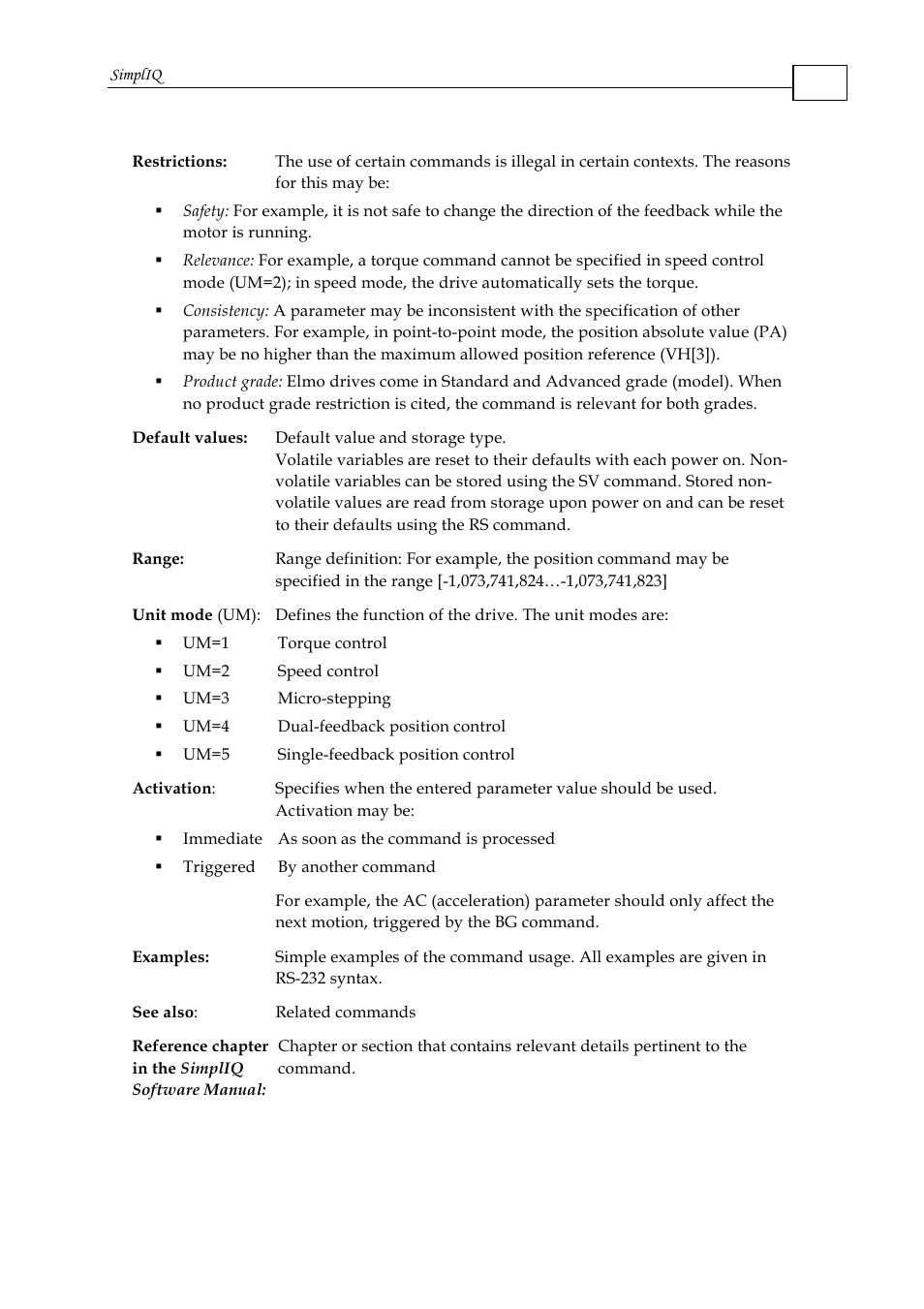 ElmoMC SimplIQ Command Reference User Manual | Page 15 / 188