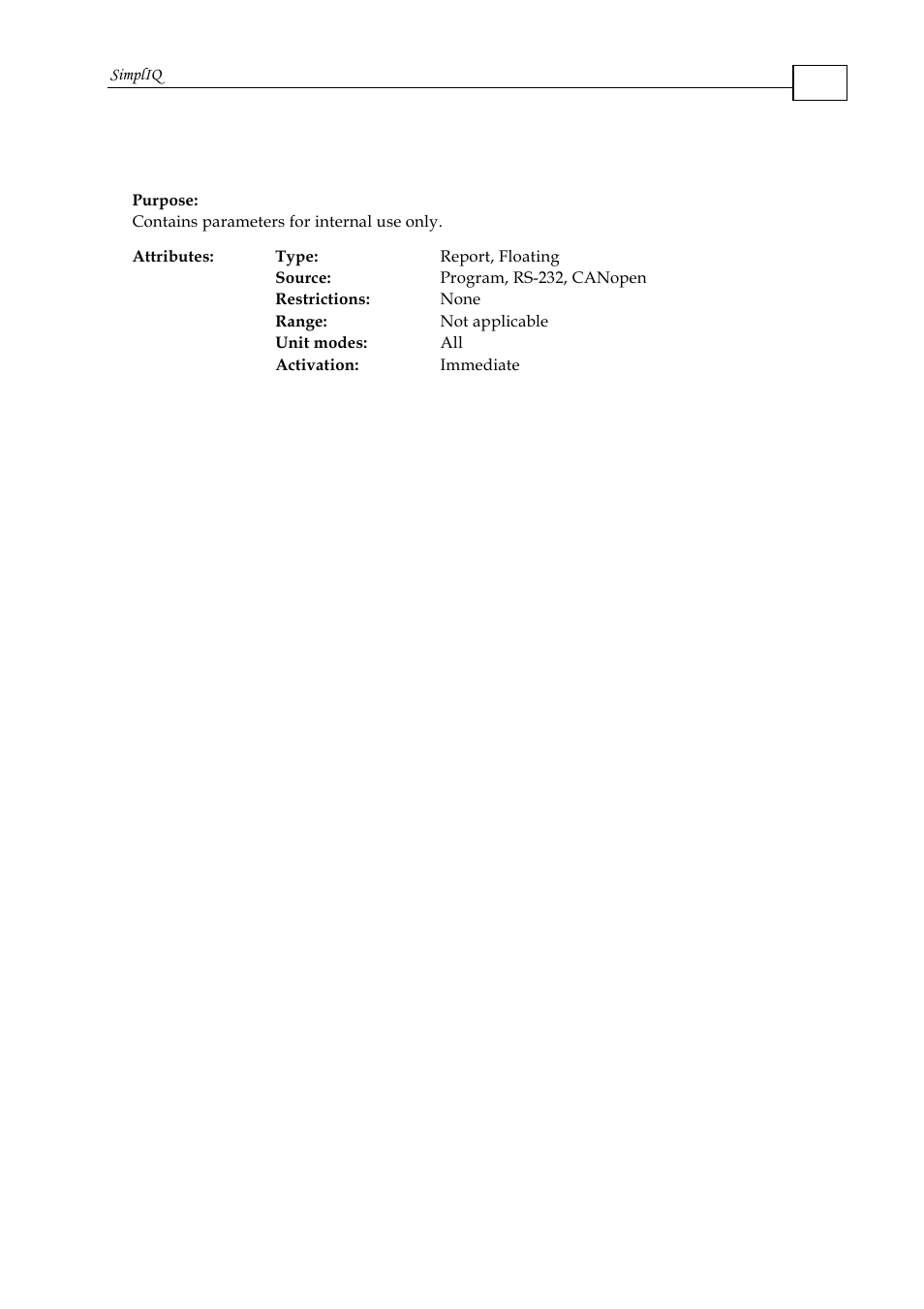 Tp[n] - floating wizard parameters | ElmoMC SimplIQ Command Reference User Manual | Page 155 / 188