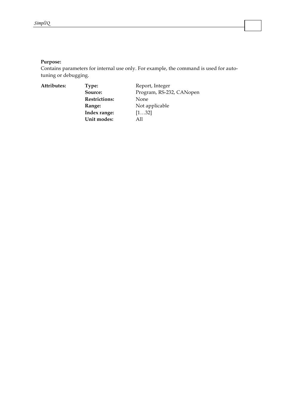 Tw[n] - wizard command | ElmoMC SimplIQ Command Reference User Manual | Page 158 / 188